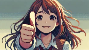 garota fazendo sinal de joia e sorrindo