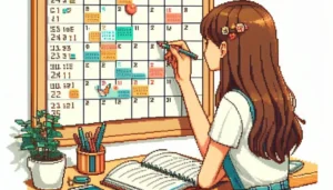 mulher organizando tarefas